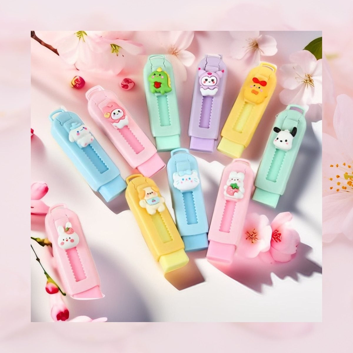 🩷 Cute Cartoon Erasers – Fun for Little Artists! ✏️🐰- Limited stocks